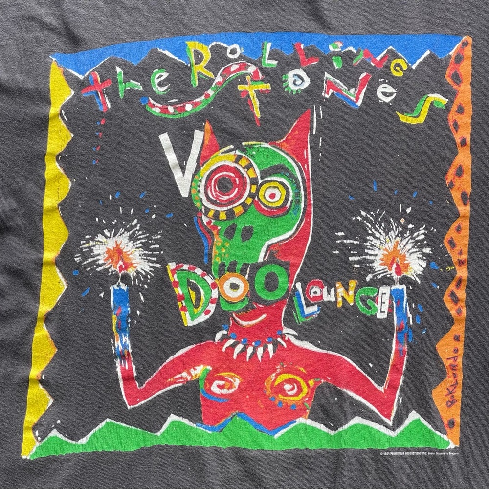 Vintage 90’s The Rolling Stones Voodoo Lounge  Promo Tour Shirt Brockum Tag XL - Picture 3 of 8